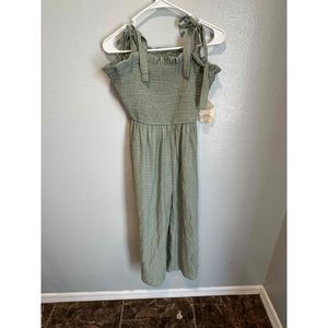 Nwt Altar'D State Sage Green Tie Shoulders Solid  Romper Size Large